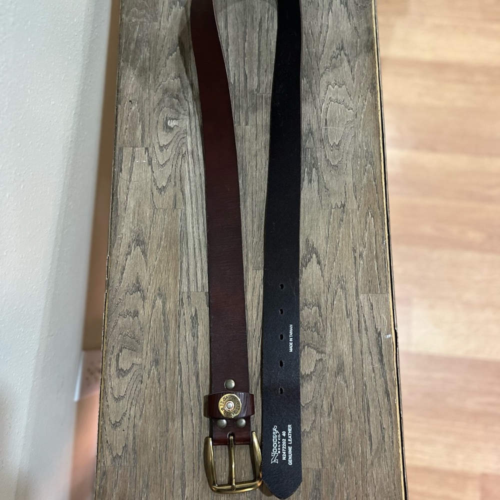 Nocona Brown Leather Belt with Gold Buckle size 40